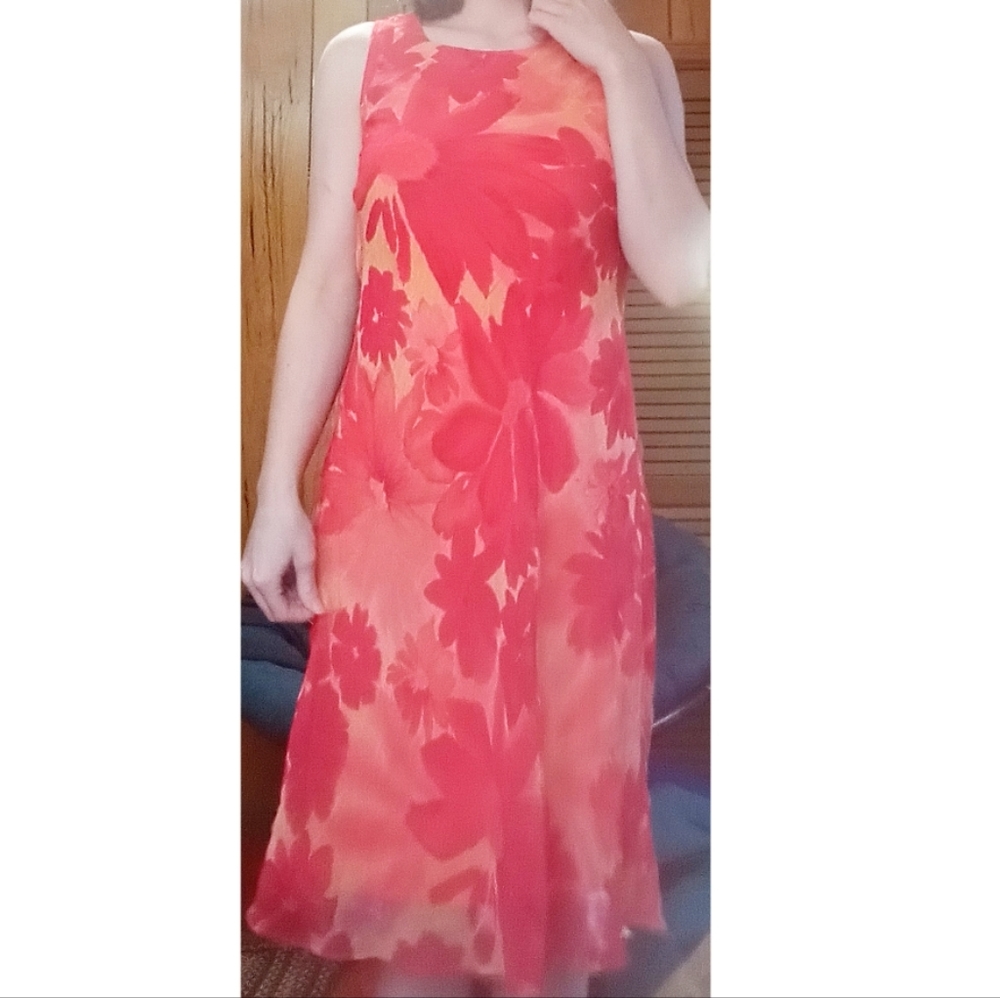 Vintage orange polyester dress